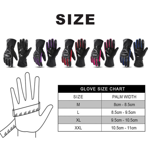 Insulated Motorcycle Gloves Touchscreen 2-Finger 1