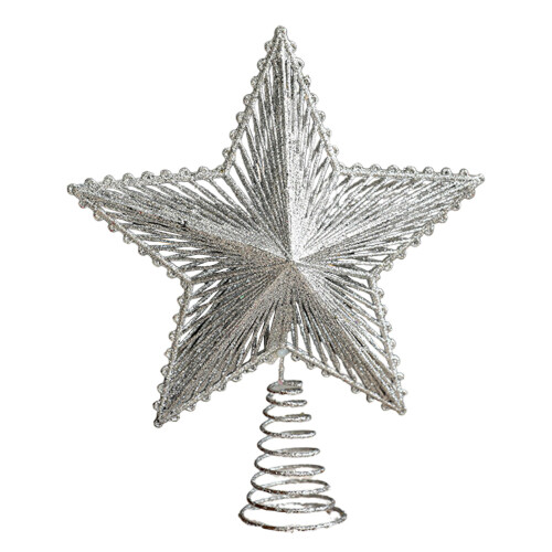 Star Christmas Tree Topper 8 Inch Red Silver Gold 1