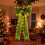 DAMAI Lime Green Furry Tree Topper Bow with Light 17.7x47 1