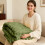 Ribbed Fleece Throw Blanket Green 78.7x70 in 2
