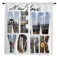 Grey NYC Landscape Curtains for Living Room Bedroom Kids