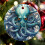 Vintage Blue Octopus Ceramic Ornament 3 inch 6