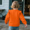 Orange Toddler Sweatshirt with Ruffle Shoulder, Size 5-6 5