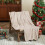 Beige Fleece Throw Blanket Lightweight Soft Microfiber 4