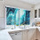 Marble Kitchen Curtains Blue Gold 36 Inch Abstract Texture 5