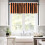 Striped Kitchen Valance Curtains Retro Black Orange 54x18 5