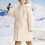 Beige Kids Puffer Jacket with Hood and Thermal Lining for 8