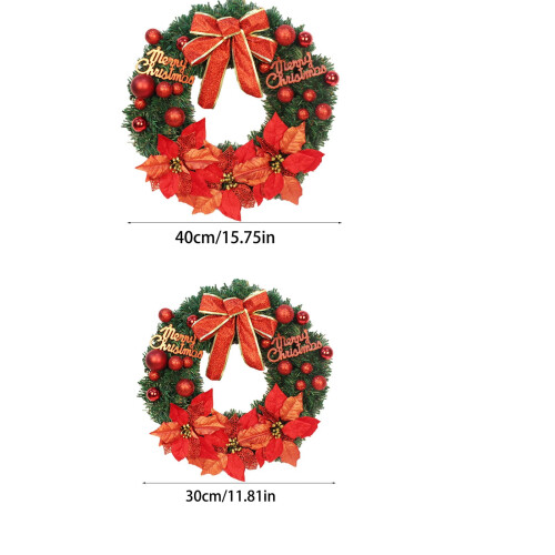 Artificial Christmas Wreath Green with White Lights Pine 2
