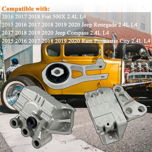 Engine Motor Mount Kit for Jeep Renegade 2015–2020 3 pcs 2
