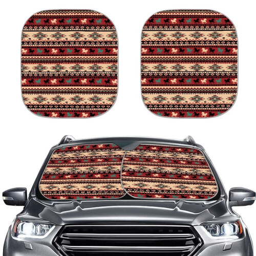 Aztec Geometric Car Sunshade Universal Fit 2-Pack