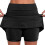 Women's Mid-Waist Solid Skorts with Pockets Black XXL 1