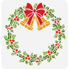 Christmas Wreath Stencil Plastic 11.8 Inch