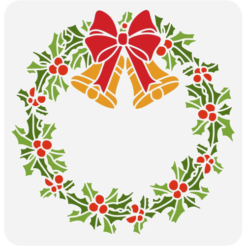 Christmas Wreath Stencil Plastic 11.8 Inch