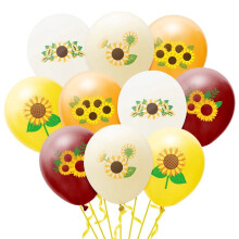 Sunflower Latex Balloons with Ribbons 50 pcs