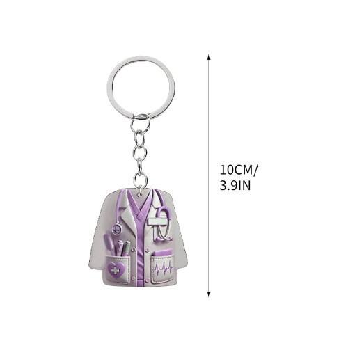Nurse Uniform Pendant Acrylic Keychain 1 piece 1