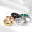Stainless Steel Rotatable Anxiety Ring Hammered Band Gold 4