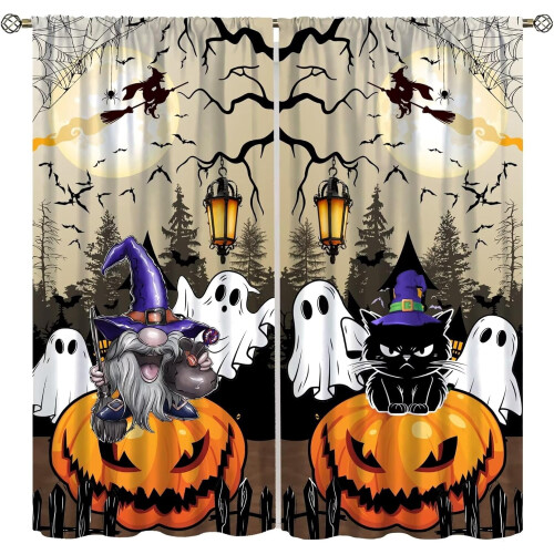 Halloween Blackout Curtains Pumpkin Pattern 42x54 in