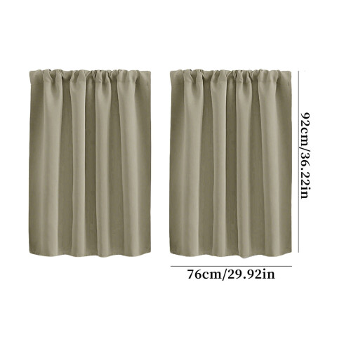 Solid Color Curtains for Living Room Bedroom Kitchen Khaki 2