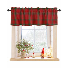 Red and Green Tartan Window Valances 60 x 18 in Rod Pocket