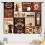 Rustic Latte Coffee Kitchen Curtains Farmhouse Brown 2 3