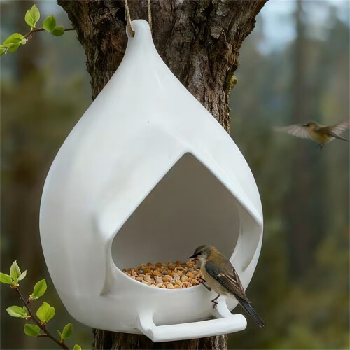 Plastic Hanging Bird Feeder with Hook 1 Tray 2