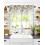 Eucalyptus Leaf Curtain Valance Sage Green on White Rod 1