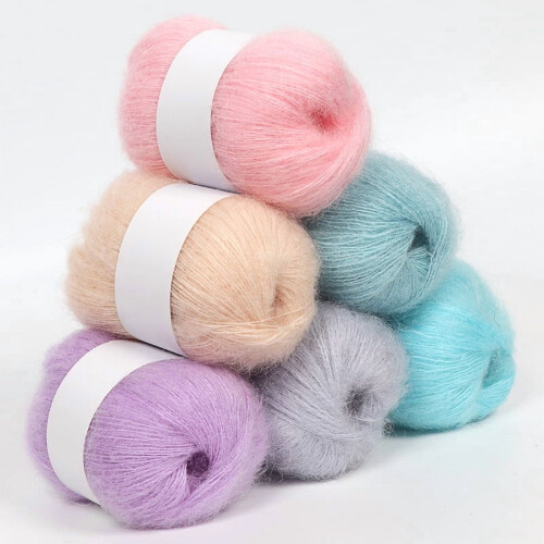 Mohair Yarn Ultra-Soft Fluffy 50g Reddish Brown 1