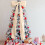 Velvet Bow Christmas Tree Topper Pink Beige 6FT 6