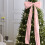 Velvet Bow Christmas Tree Topper Pink Beige 6FT 7