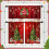 Christmas Kitchen Curtains Set Red Wreath Design 36 Inch 6