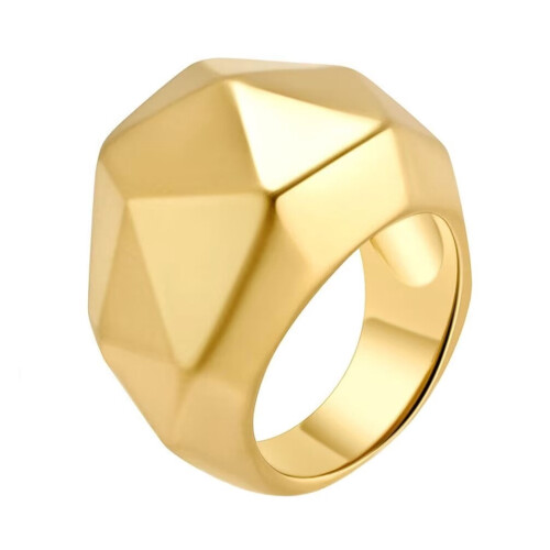 Women's Stainless Steel Geometric Ring Gold Size 9