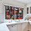 Coffee Kitchen Curtains Set Black Red 36 inch Rod Pocket 2