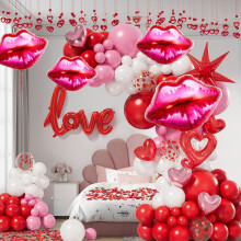 Lip Balloons Valentine's Foil Balloon Set for Party Decor