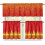 Gold Christmas Tree Kitchen Curtains Set with Rod Pocket 1