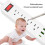 Power Strip with 6.5 FT Cord Flat Plug Wall Mount Overload 4