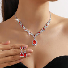 Elegant Women's Choker Necklace and Earrings Set