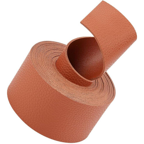 Lychee Pattern Imitation Leather Band Chocolate 2M Roll