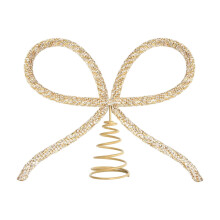 Metal Rhinestone Bow Tree Topper Silver Gold Spring Base