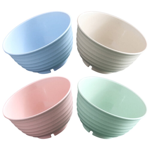 Plastic Cereal Bowls Deep Blue 4-Piece Set