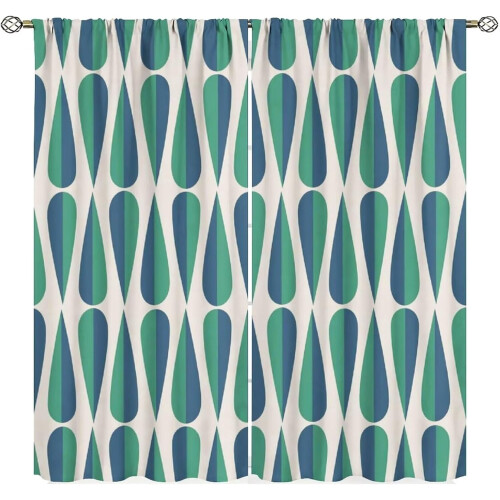 Mid-Century Curtains Atomic Starburst Pattern 2-Panel Set