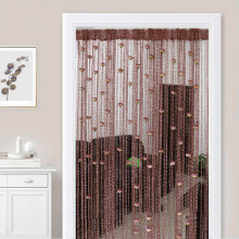 Rose Pattern String Curtain Coffee 1m x 2m