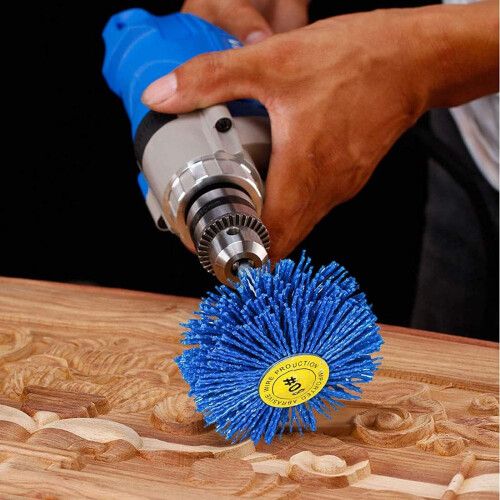 Nylon Abrasive Wheel Brush Set 7-Pack 1/4 Inch Shank Grit 1