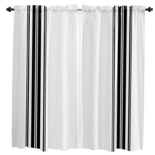 Farmhouse Stripes Black and White Curtains 2-Pack 1