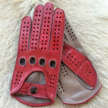 Men's Leather Gloves Full-Finger Breathable Unlined Driving