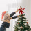 Velvet Glitter Star Christmas Tree Topper Red Silver 5