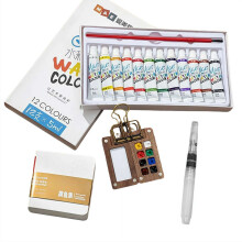 Mini portable watercolor palette set 12 colors