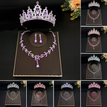Wedding Crown and Jewelry Set Faux Crystal Geometric 3