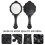 Retro Handheld Glass Mirror with Black Handle 2 Pieces 2