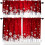 Christmas Kitchen Curtains and Valance Set Red Snowflake 1