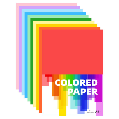 A4 Construction Paper Assorted Colors 100 Sheets Heavyweight